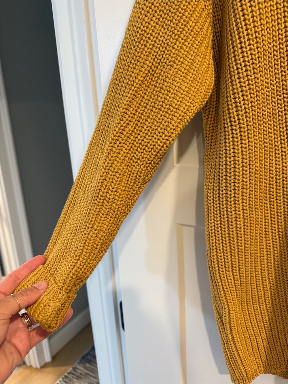 Jenni Kayne V-Neck Oversized Knit Sweater - Mustard - Picture 5 of 11